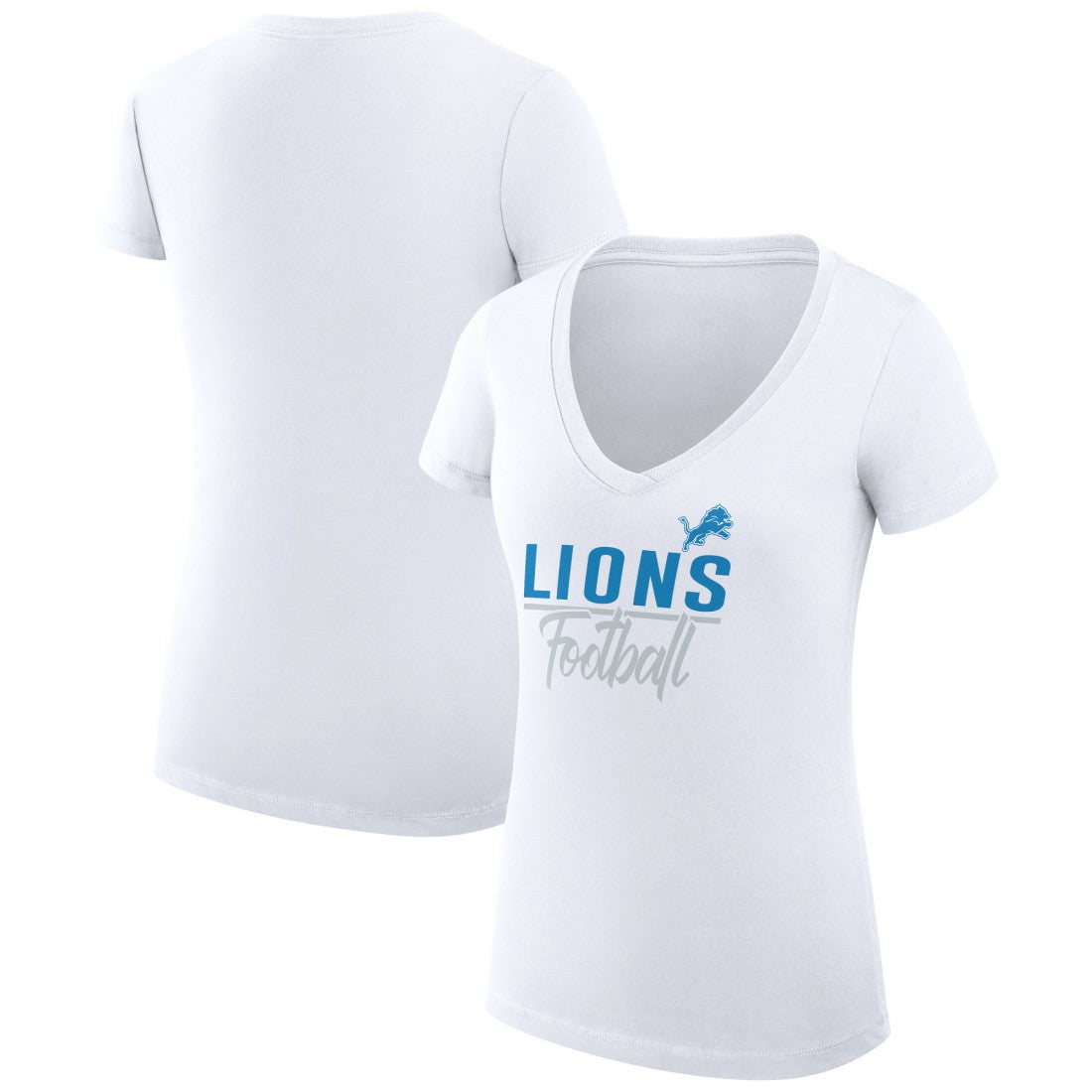 Detroit Lions G-III 4Her by Carl Banks Women's V-Neck Fitted T-Shirt White | NFL