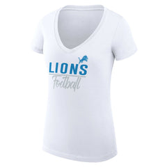 Detroit Lions G-III 4Her by Carl Banks Women's V-Neck Fitted T-Shirt White | NFL