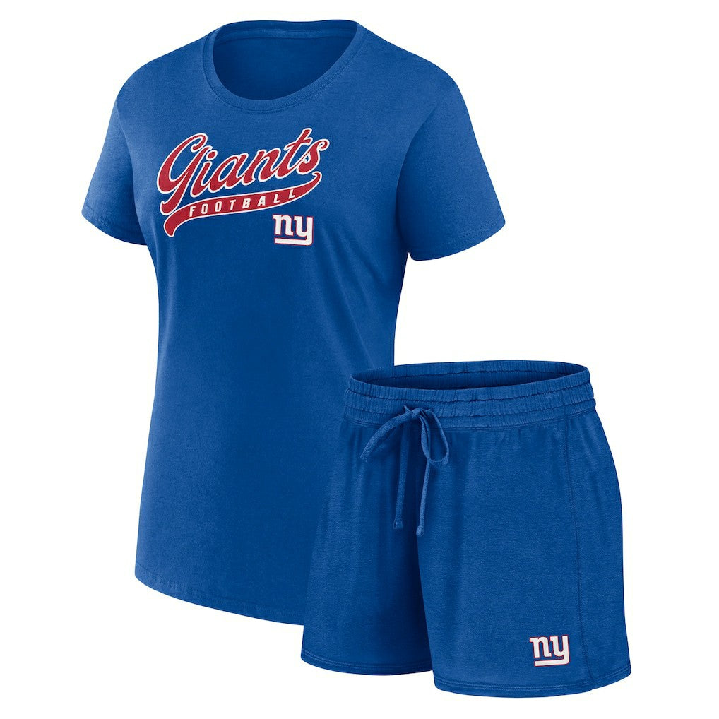 New York Giants Women's Start to Finish T-Shirt & Shorts Combo Pack Royal | Fanatics