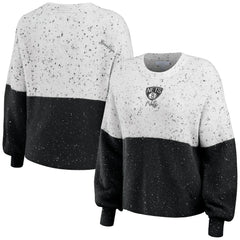 Brooklyn Nets WEAR by Erin Andrews Women's Color-Block Pullover Sweater White/Black - NBA