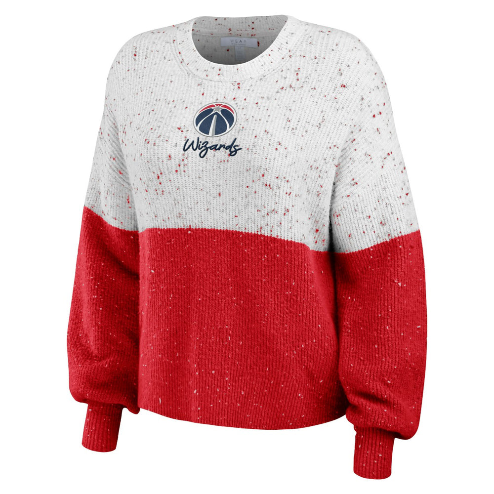Washington Wizards WEAR by Erin Andrews Women's Color-Block Pullover Sweater White/Red - NBA