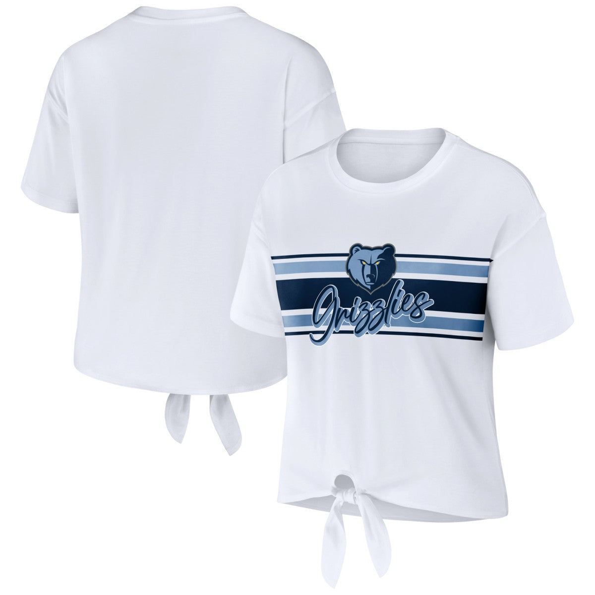Memphis Grizzlies WEAR by Erin Andrews Women's Tie-Front T-Shirt White - NBA