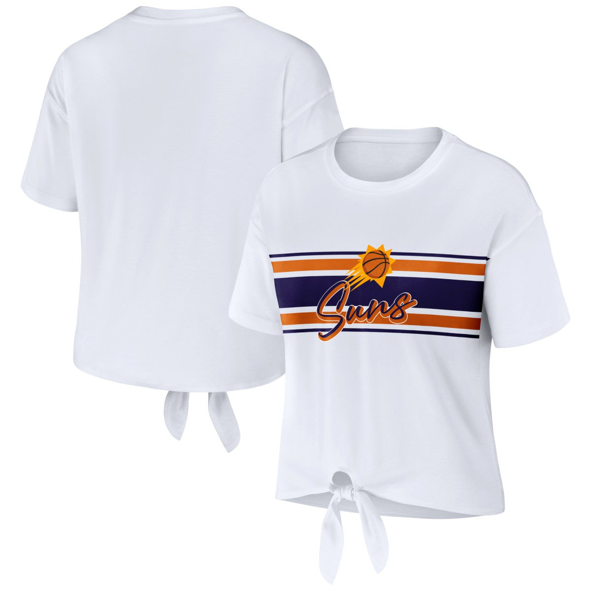 Phoenix Suns WEAR by Erin Andrews Women's Tie-Front T-Shirt White - NBA