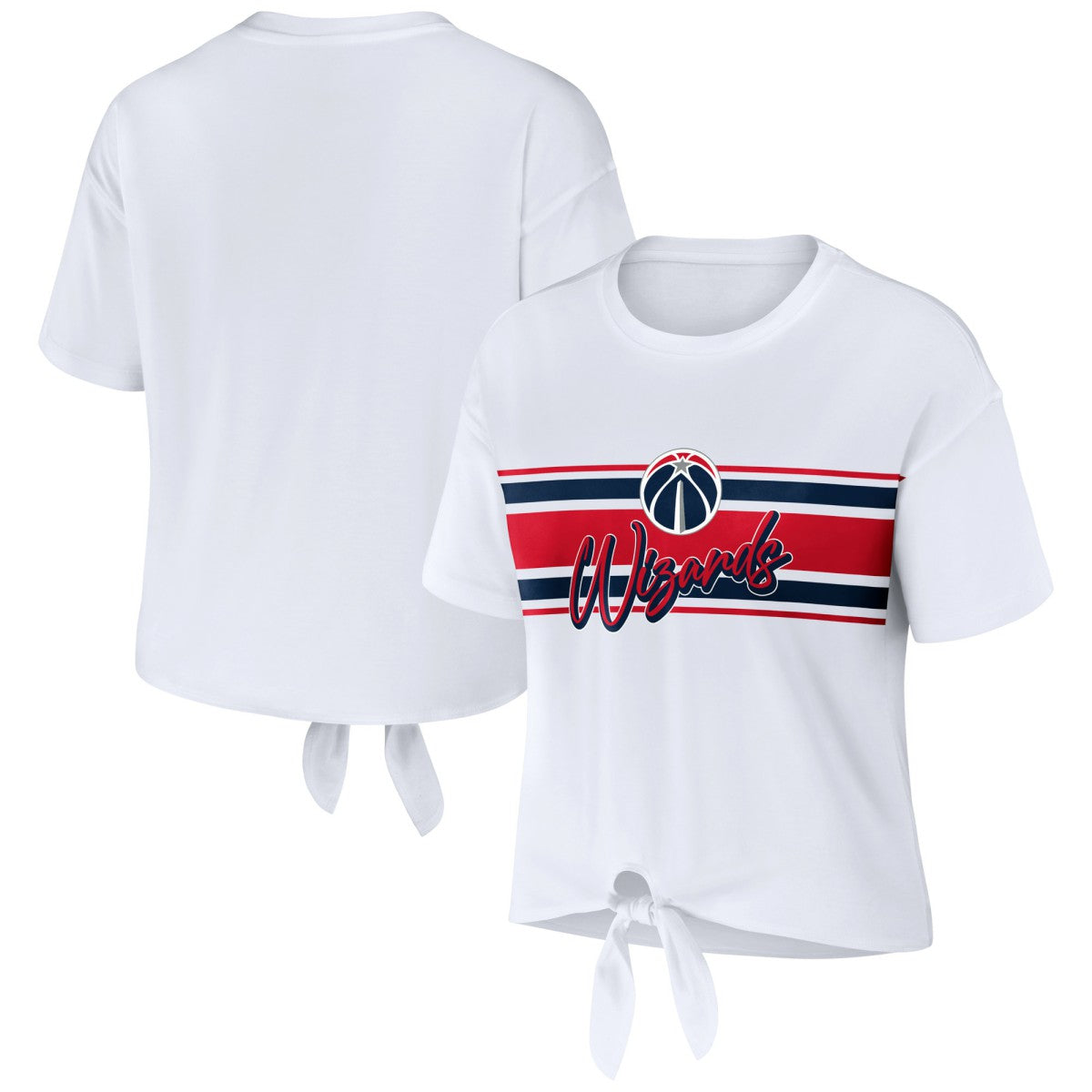 Washington Wizards WEAR by Erin Andrews Women's Tie-Front T-Shirt White - NBA