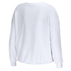 Los Angeles Lakers WEAR by Erin Andrews Women's Cropped Long Sleeve T-Shirt White - NBA