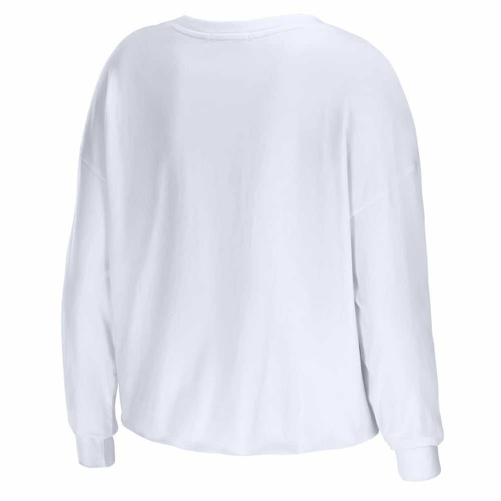 Philadelphia 76ers WEAR by Erin Andrews Women's Cropped Long Sleeve T-Shirt White - NBA