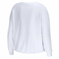 Philadelphia 76ers WEAR by Erin Andrews Women's Cropped Long Sleeve T-Shirt White - NBA
