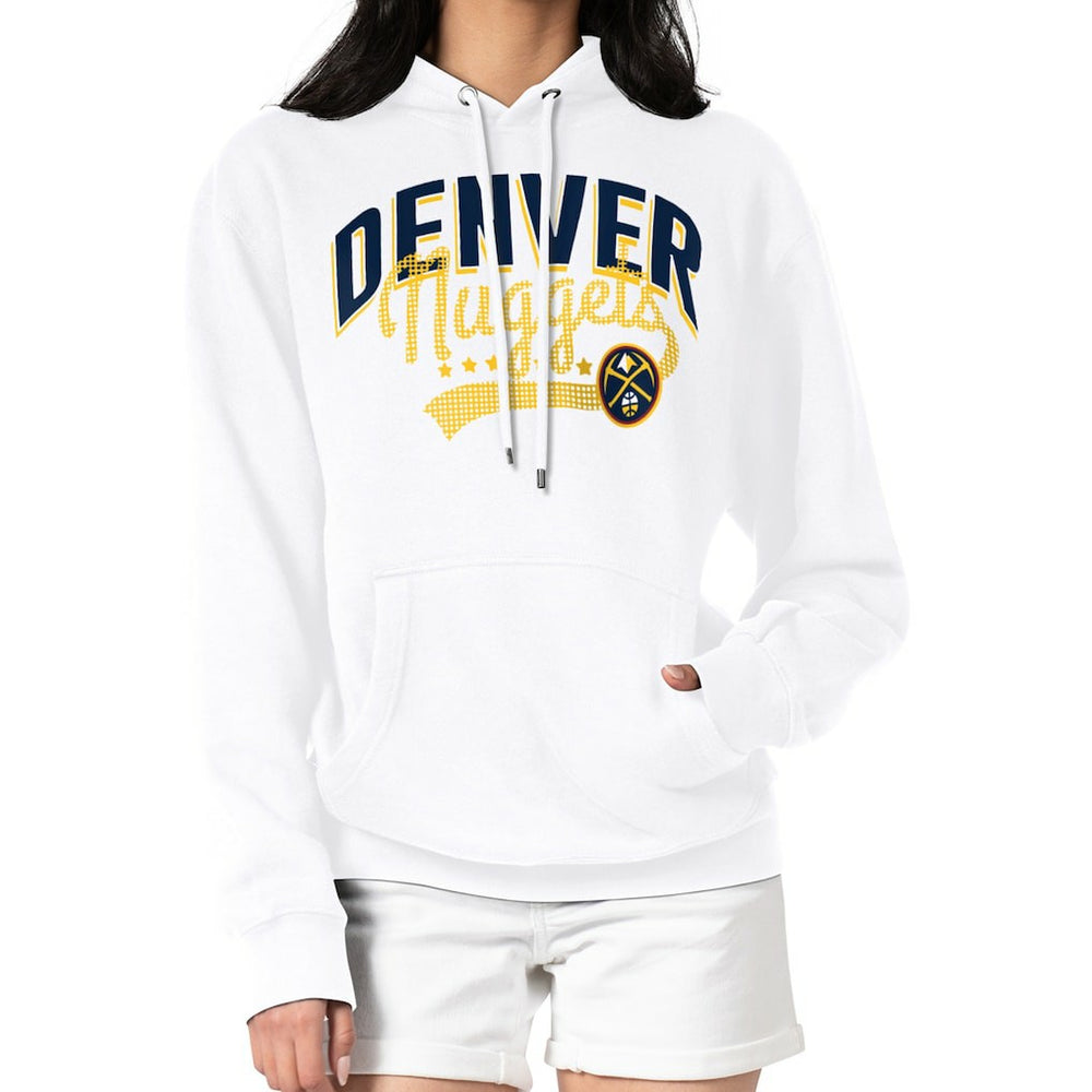 Denver Nuggets G-III 4Her by Carl Banks Women's Filigree Logo Pullover Hoodie - White - NBA
