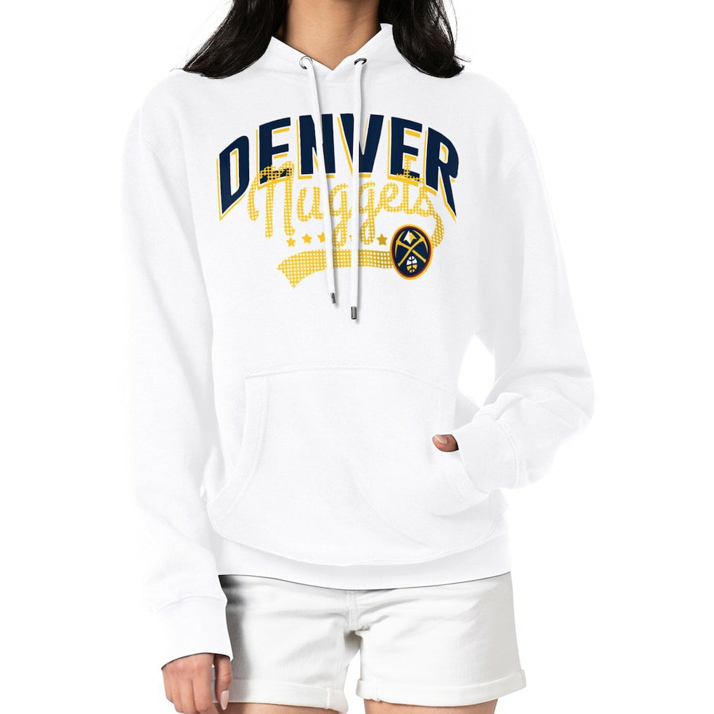 Denver Nuggets G-III 4Her by Carl Banks Women's Filigree Logo Pullover Hoodie - White - NBA