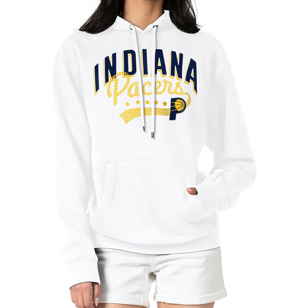 Indiana Pacers G-III 4Her by Carl Banks Women's Filigree Logo Pullover Hoodie - White - NBA