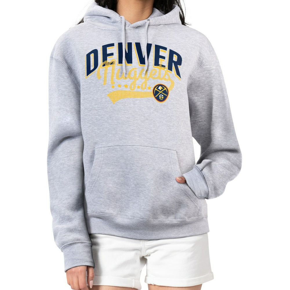 Denver Nuggets G-III 4Her by Carl Banks Women's Filigree Logo Pullover Hoodie - Heather Gray - NBA