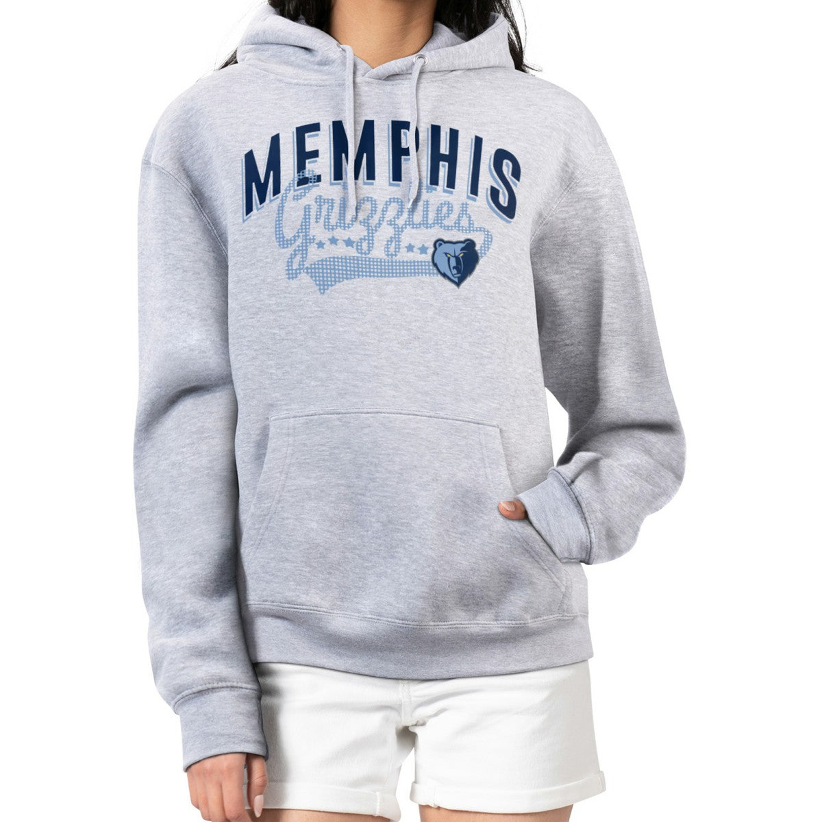 Memphis Grizzlies G-III 4Her by Carl Banks Women's Filigree Logo Pullover Hoodie - Heather Gray - NBA