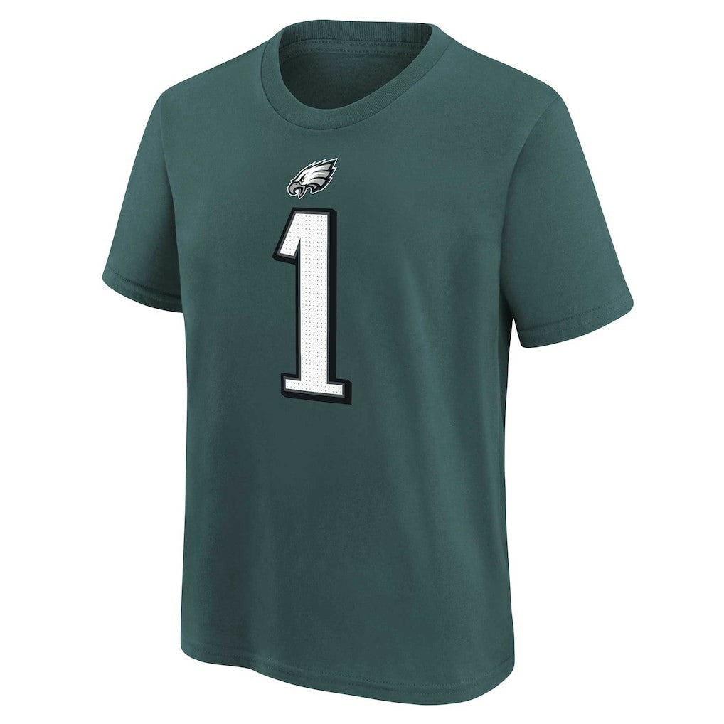Jalen Hurts Philadelphia Eagles Youth Player Name & Number T-Shirt Midnight Green | Nike for Sale