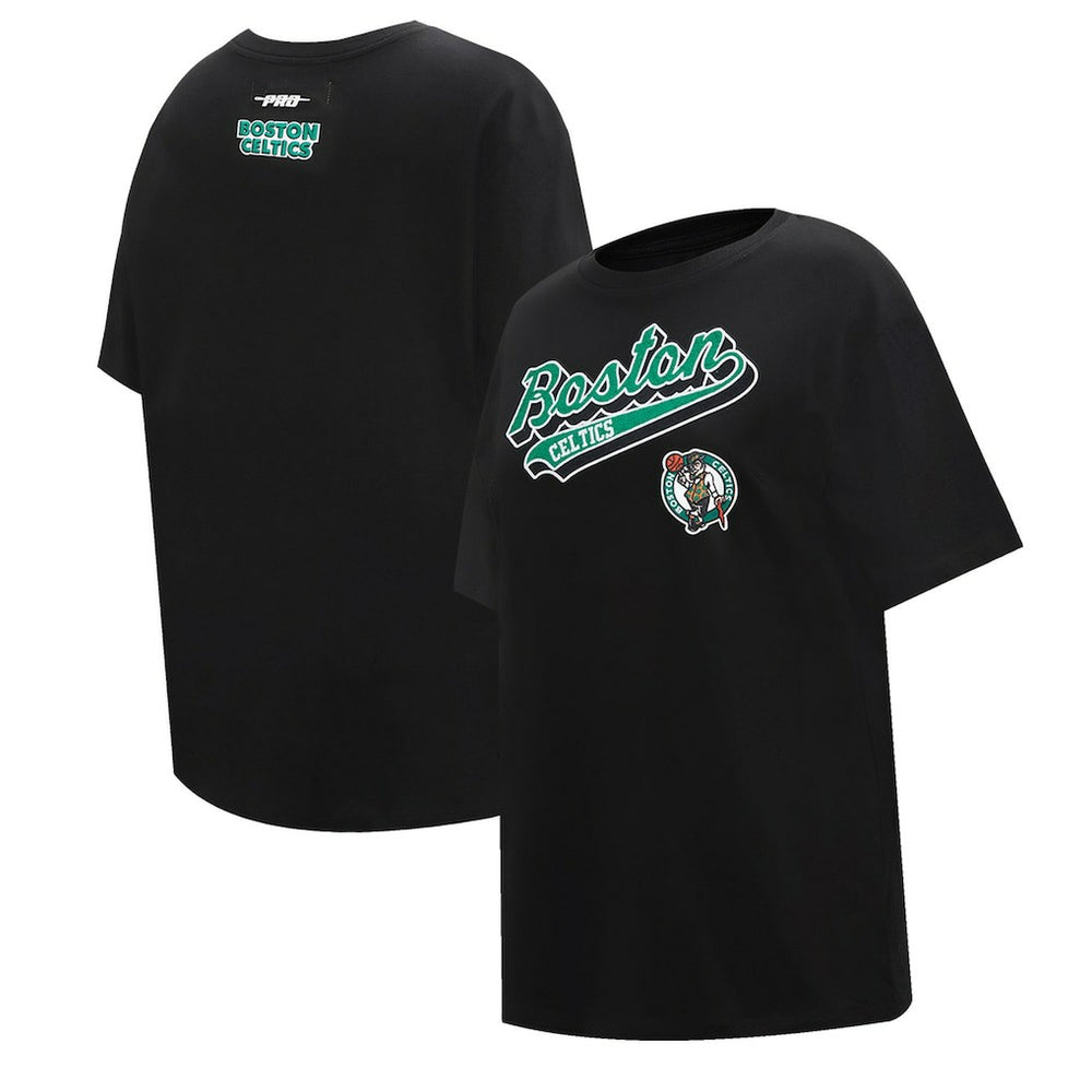 Boston Celtics Pro Standard Women's Script Boyfriend T-Shirt Black - NBA