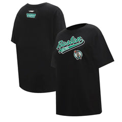 Boston Celtics Pro Standard Women's Script Boyfriend T-Shirt Black - NBA