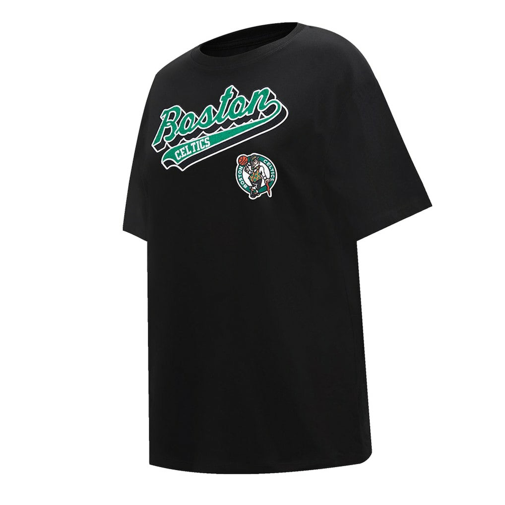 Boston Celtics Pro Standard Women's Script Boyfriend T-Shirt Black - NBA
