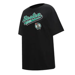 Boston Celtics Pro Standard Women's Script Boyfriend T-Shirt Black - NBA
