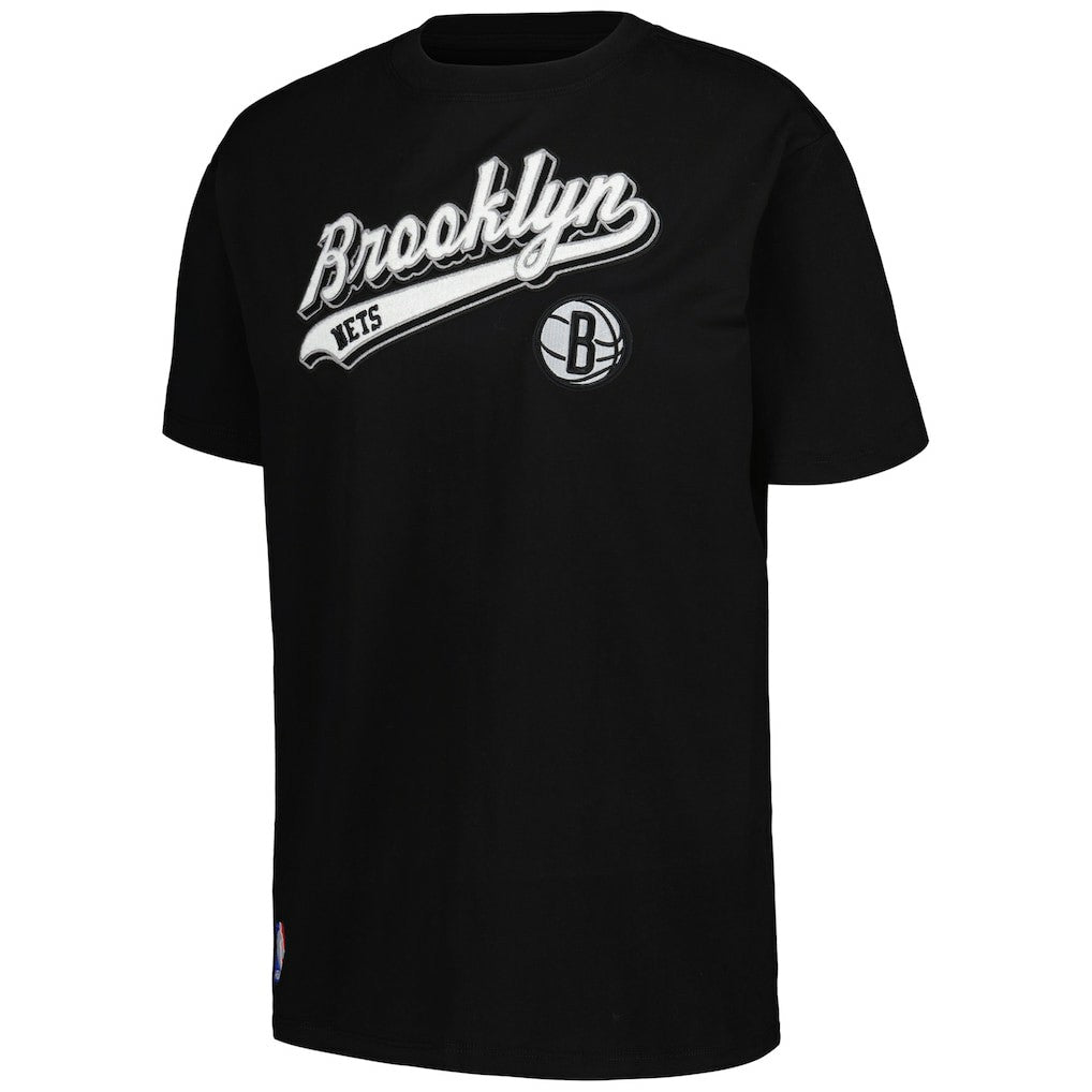 Brooklyn Nets Pro Standard Women's Script Boyfriend T-Shirt Black - NBA