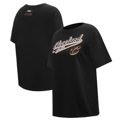 Cleveland Cavaliers Pro Standard Women's Script Boyfriend T-Shirt Black - NBA