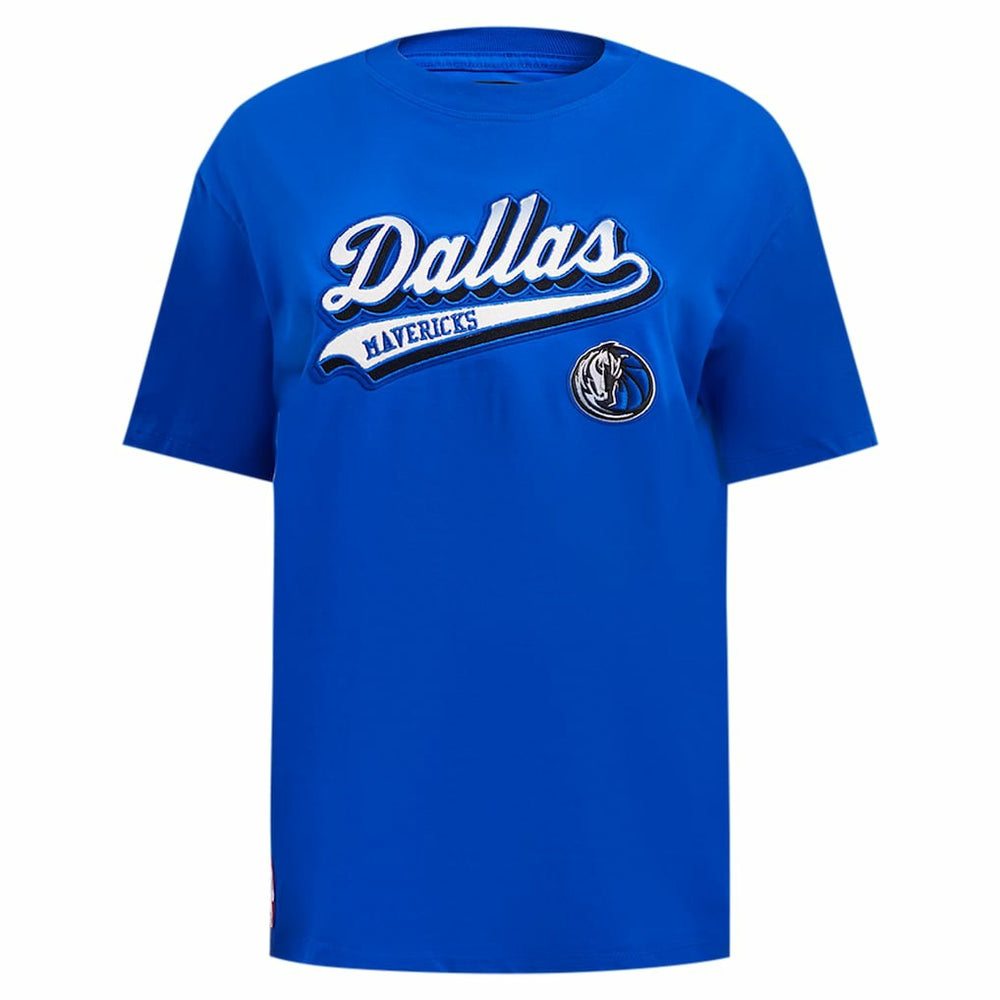 Dallas Mavericks Pro Standard Women's Script Boyfriend T-Shirt Royal - NBA