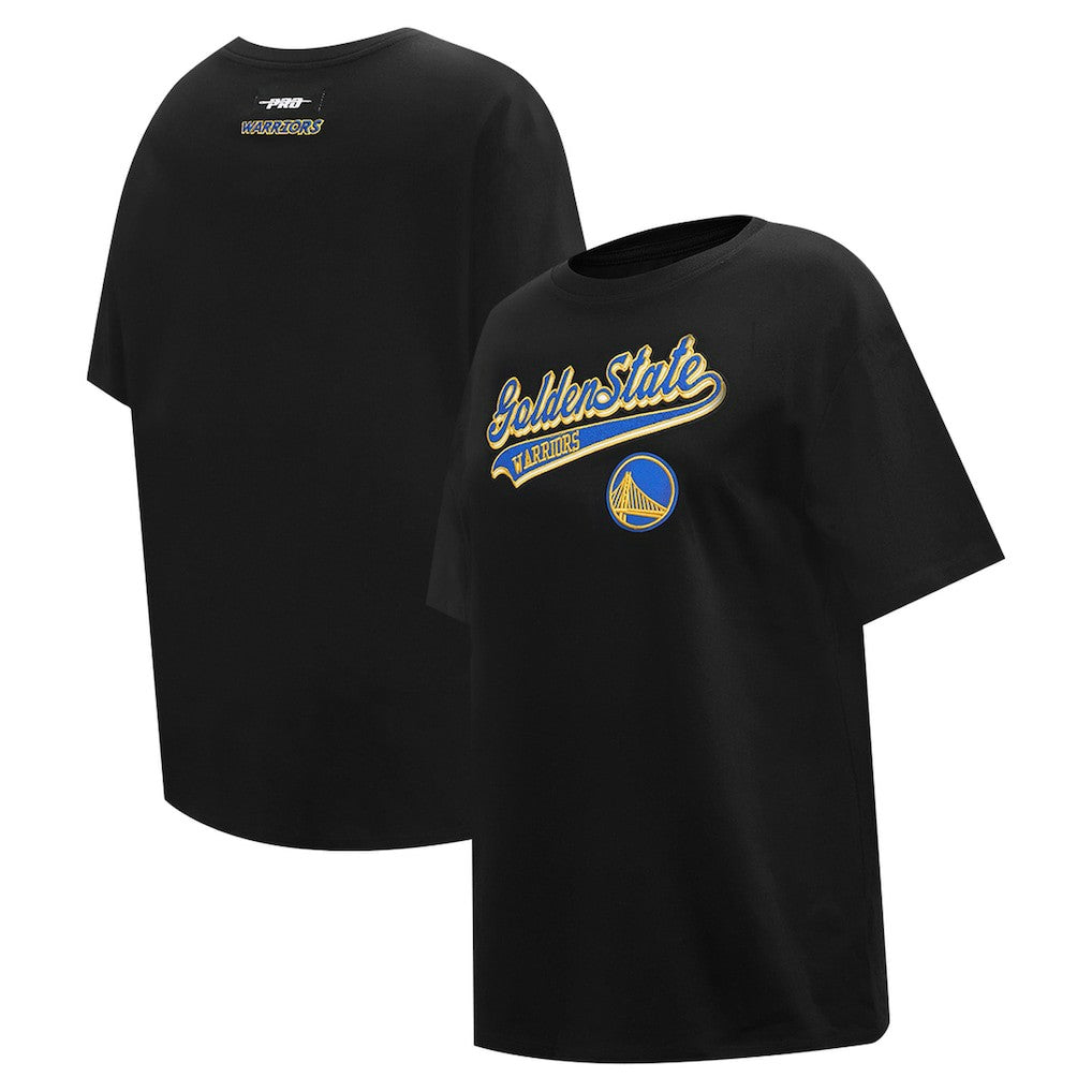 Golden State Warriors Pro Standard Women's Script Boyfriend T-Shirt Black - NBA