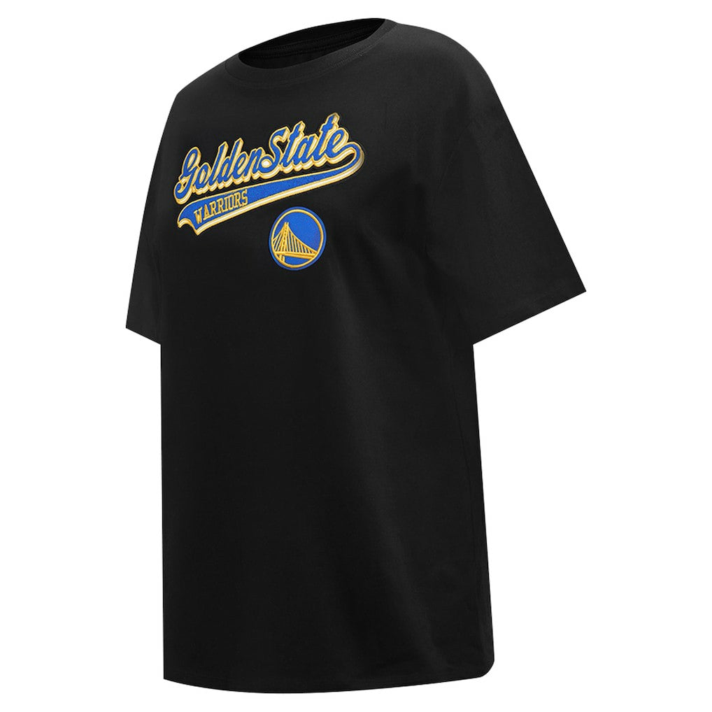 Golden State Warriors Pro Standard Women's Script Boyfriend T-Shirt Black - NBA