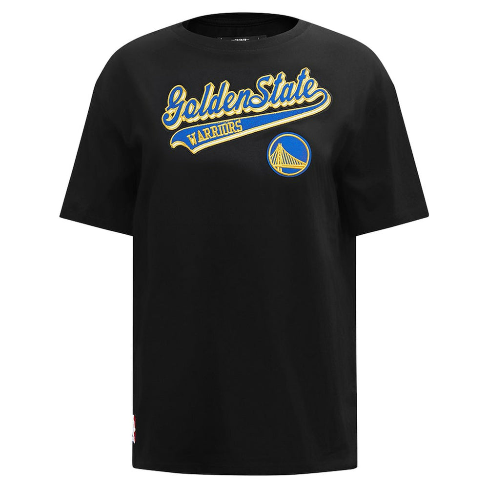 Golden State Warriors Pro Standard Women's Script Boyfriend T-Shirt Black - NBA