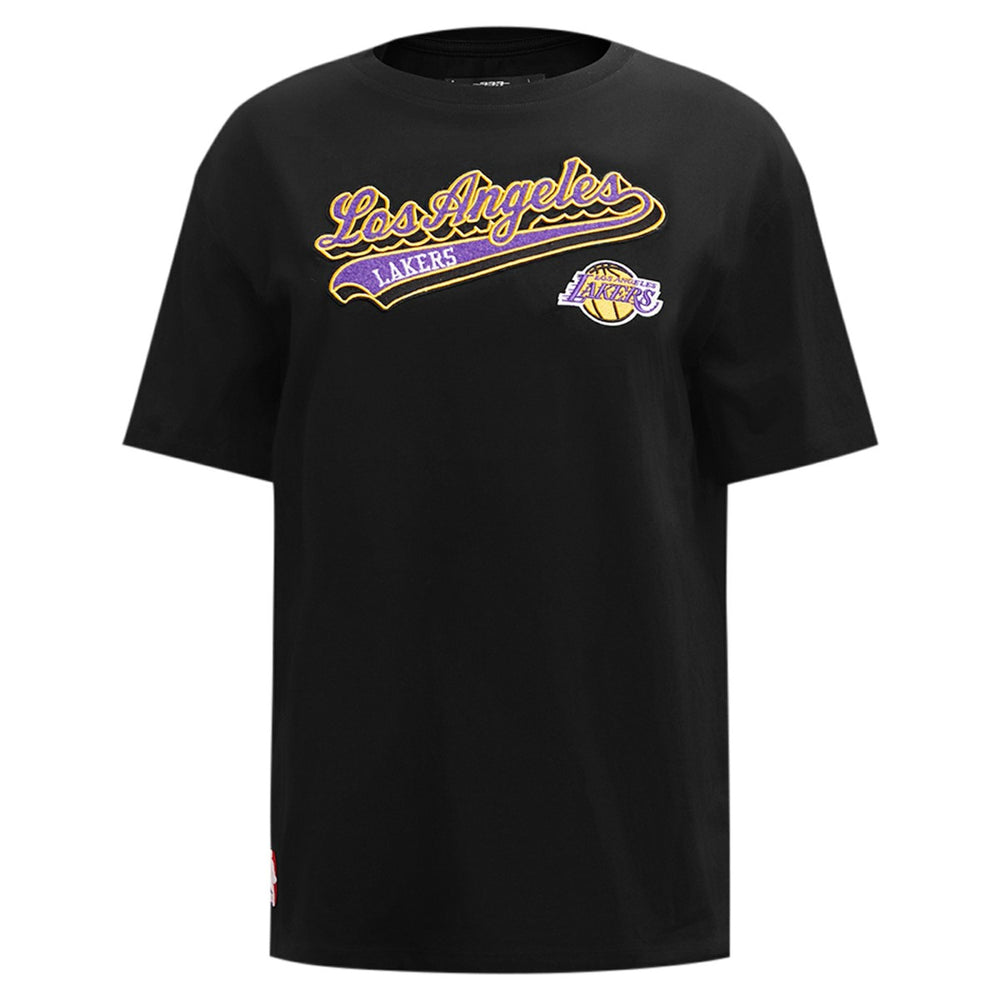 Los Angeles Lakers Pro Standard Women's Script Boyfriend T-Shirt Black - NBA