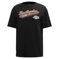 Los Angeles Lakers Pro Standard Women's Script Boyfriend T-Shirt Black - NBA