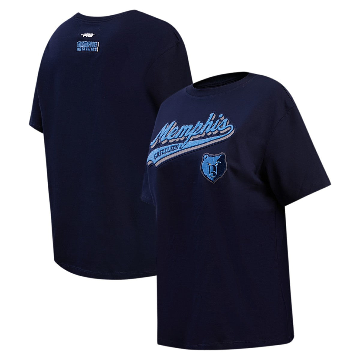 Memphis Grizzlies Pro Standard Women's Script Boyfriend T-Shirt Navy - NBA