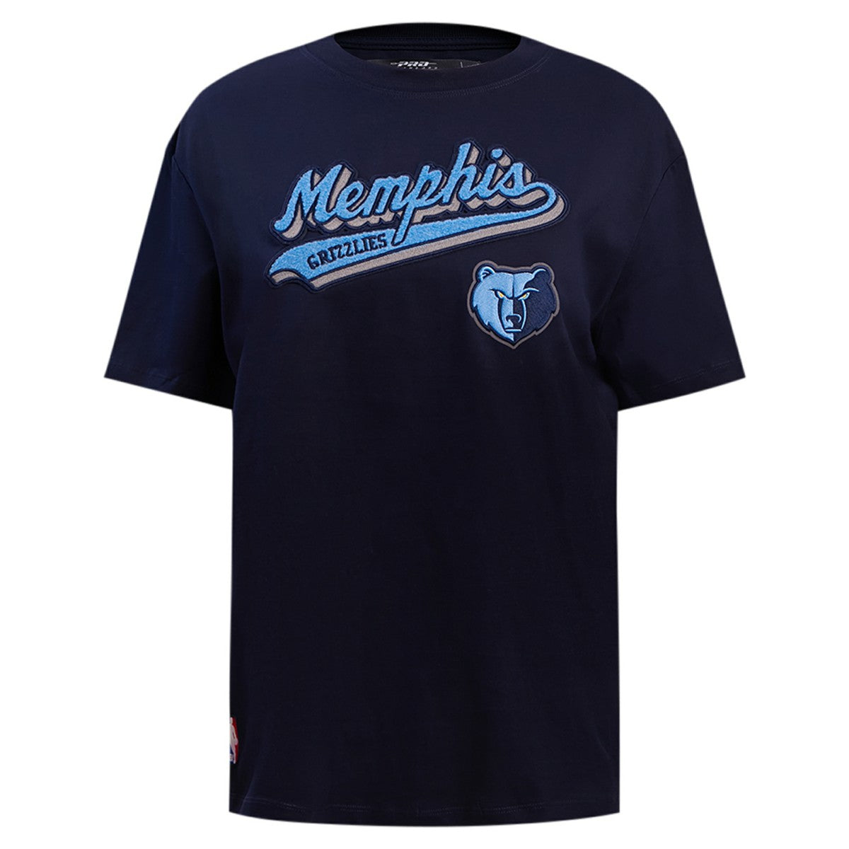 Memphis Grizzlies Pro Standard Women's Script Boyfriend T-Shirt Navy - NBA