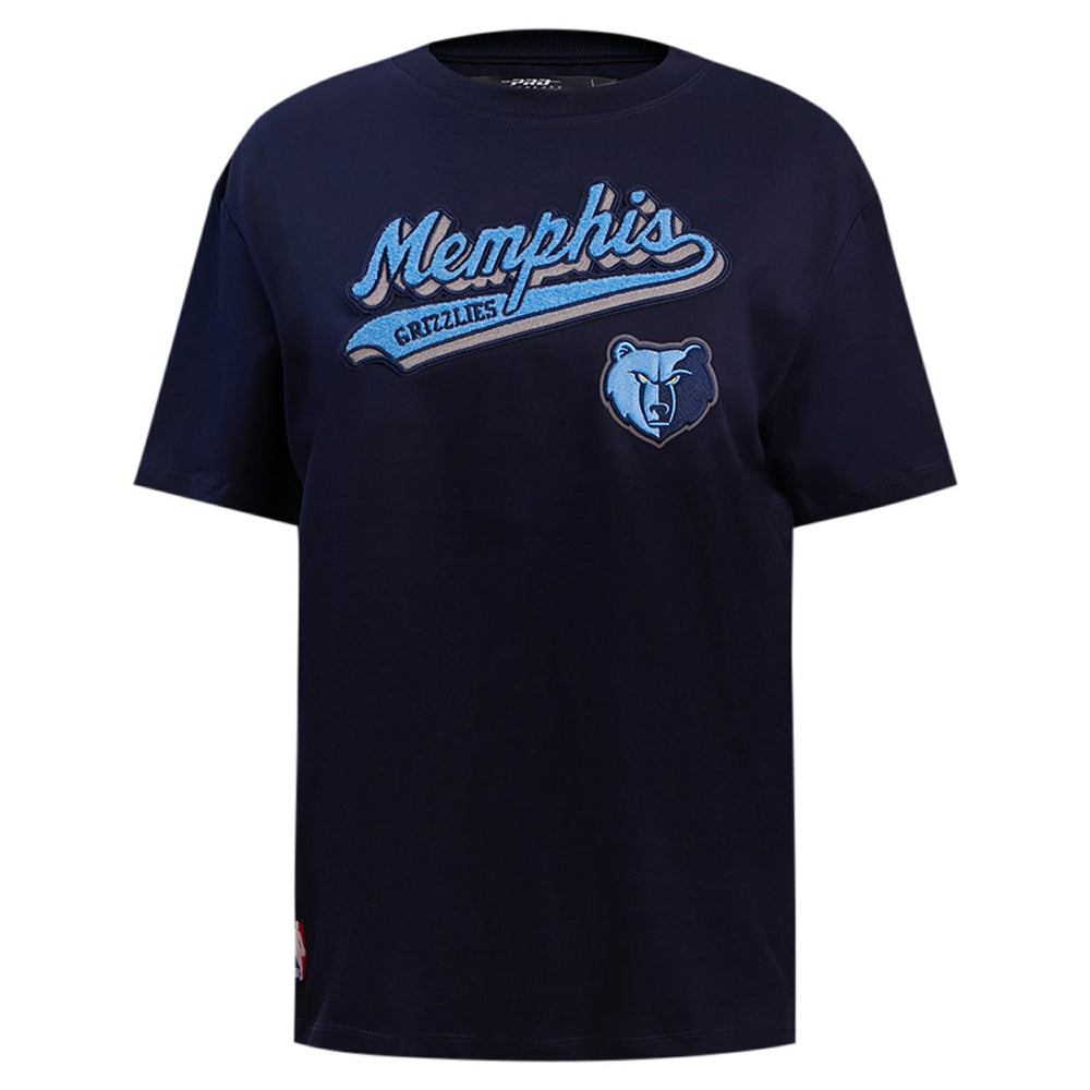 Memphis Grizzlies Pro Standard Women's Script Boyfriend T-Shirt Navy - NBA