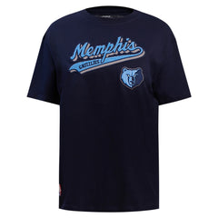 Memphis Grizzlies Pro Standard Women's Script Boyfriend T-Shirt Navy - NBA