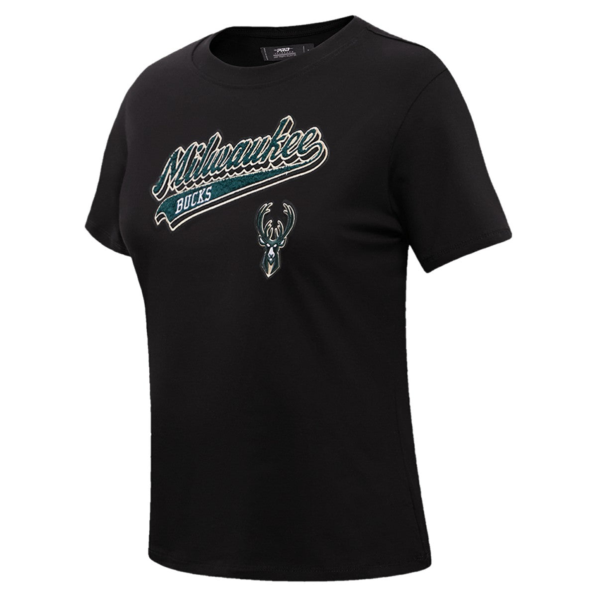 Milwaukee Bucks Pro Standard Women's Script Boyfriend T-Shirt Black - NBA