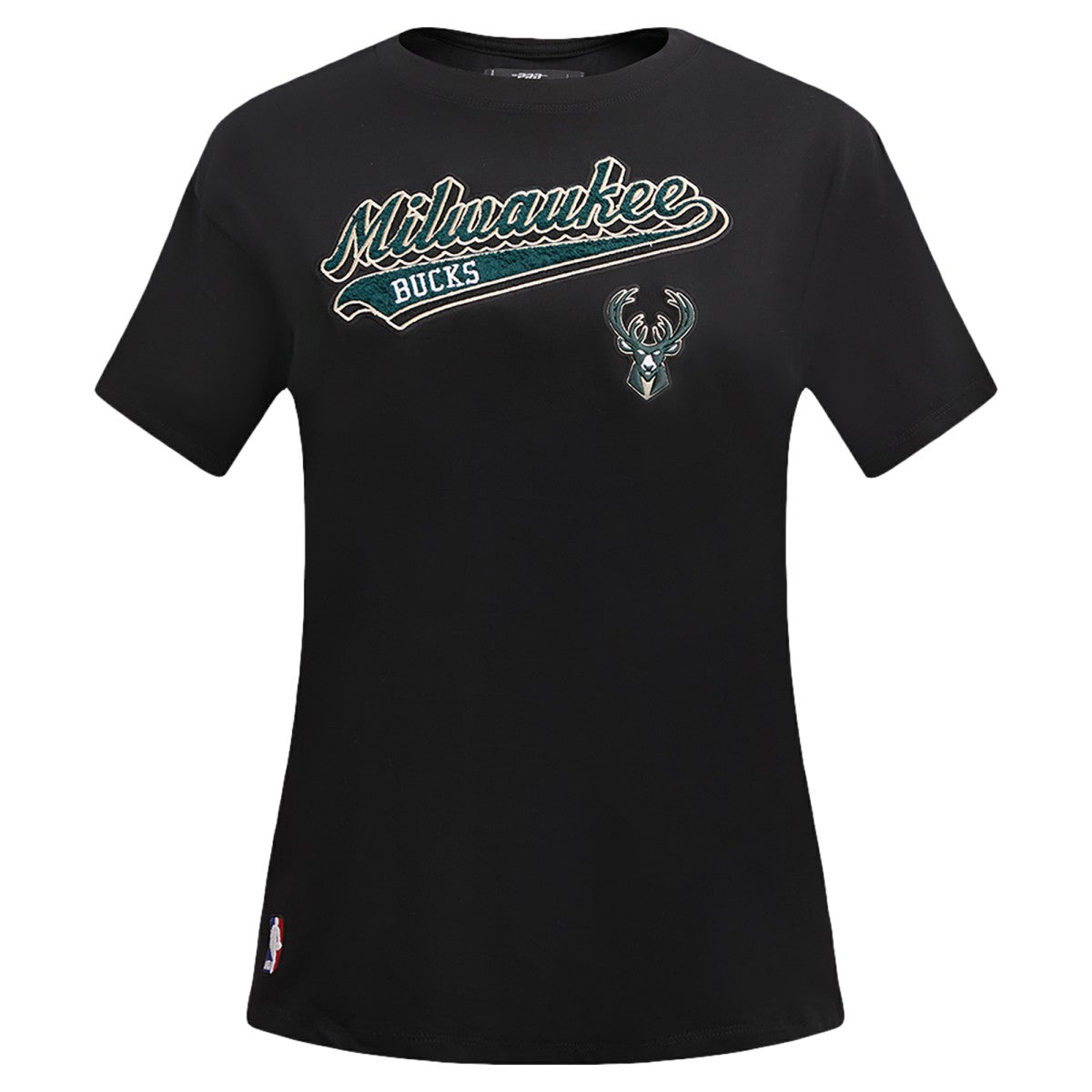 Milwaukee Bucks Pro Standard Women's Script Boyfriend T-Shirt Black - NBA