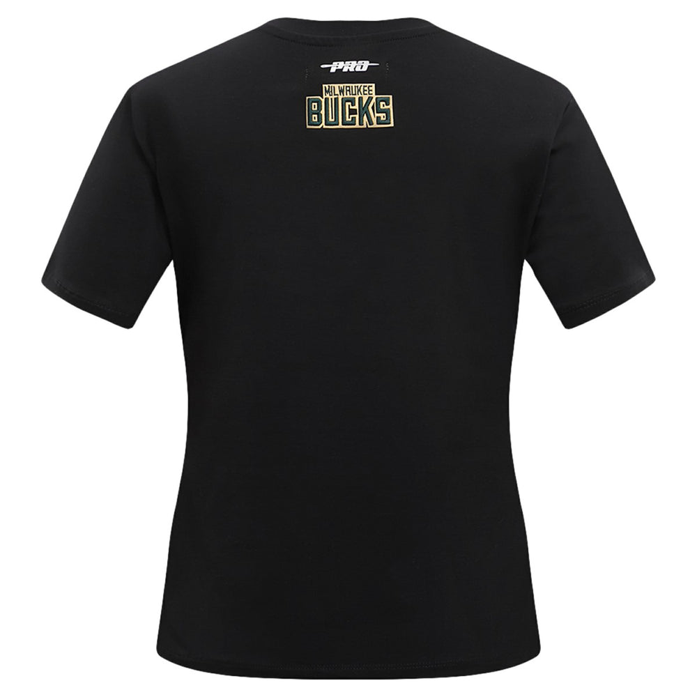 Milwaukee Bucks Pro Standard Women's Script Boyfriend T-Shirt Black - NBA