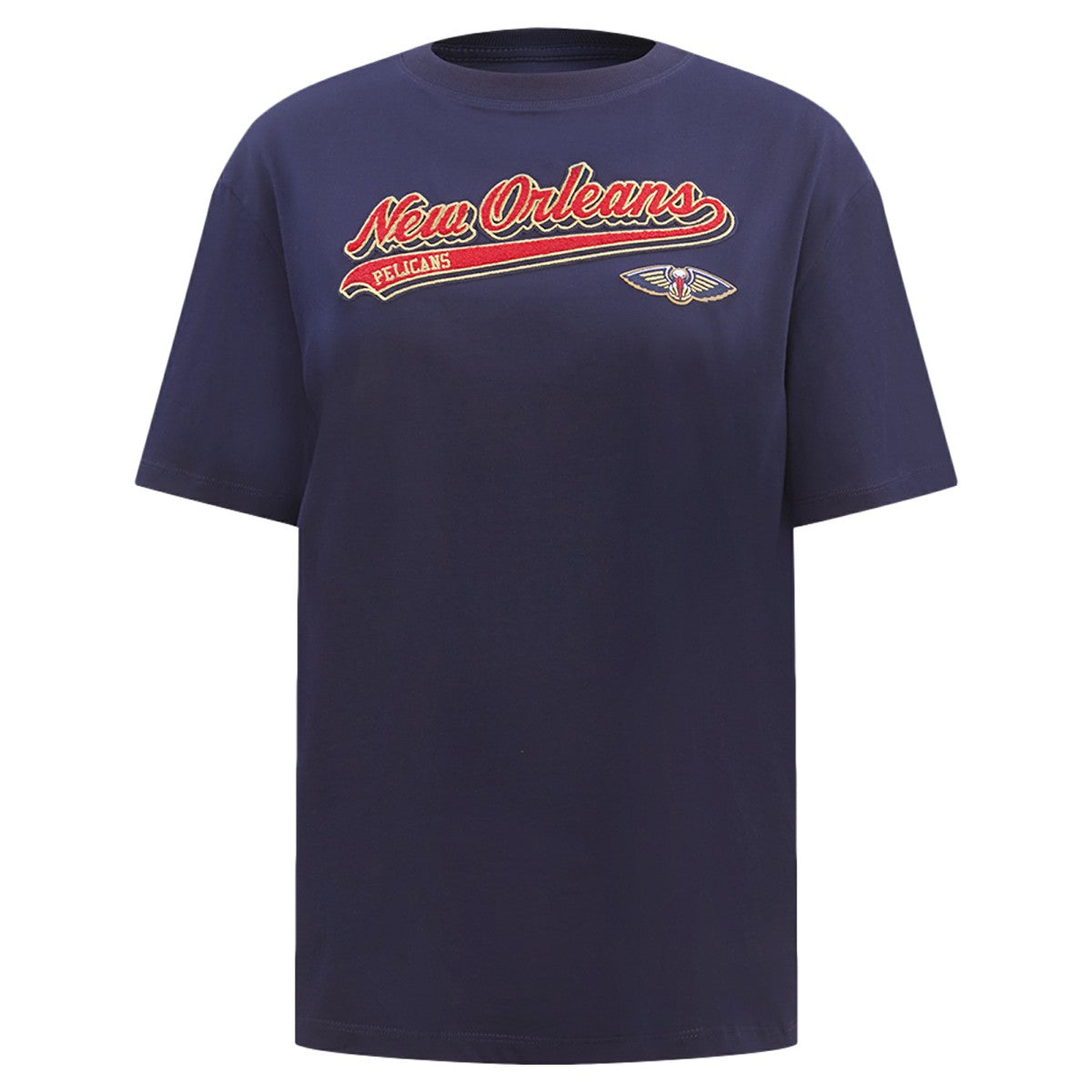 New Orleans Pelicans Pro Standard Women's Script Boyfriend T-Shirt Navy - NBA