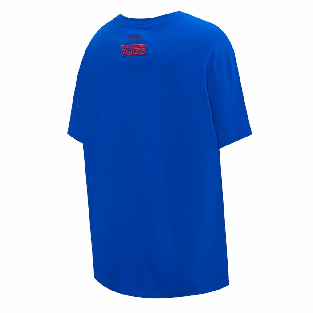 Philadelphia 76ers Pro Standard Women's Script Boyfriend T-Shirt Royal - NBA
