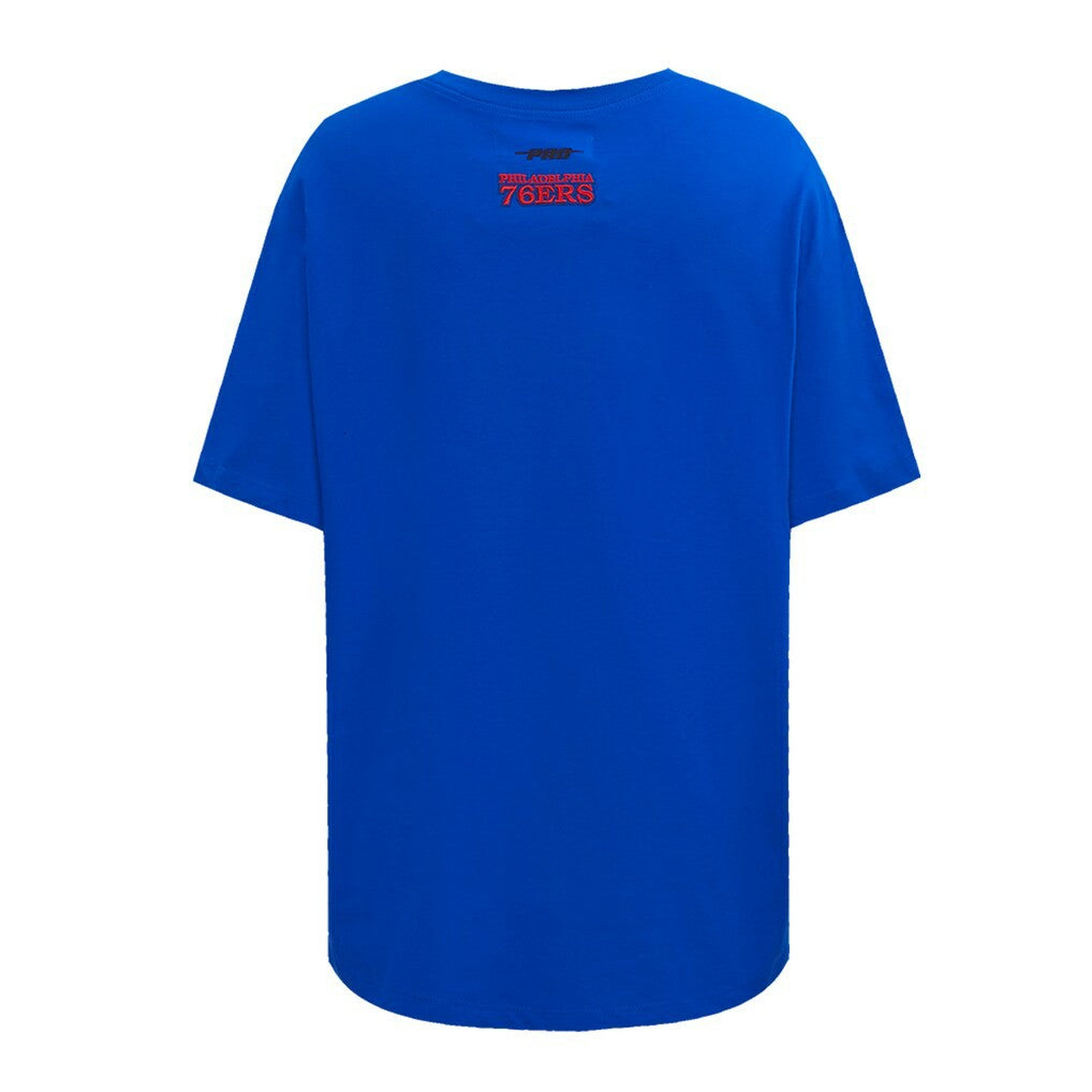 Philadelphia 76ers Pro Standard Women's Script Boyfriend T-Shirt Royal - NBA