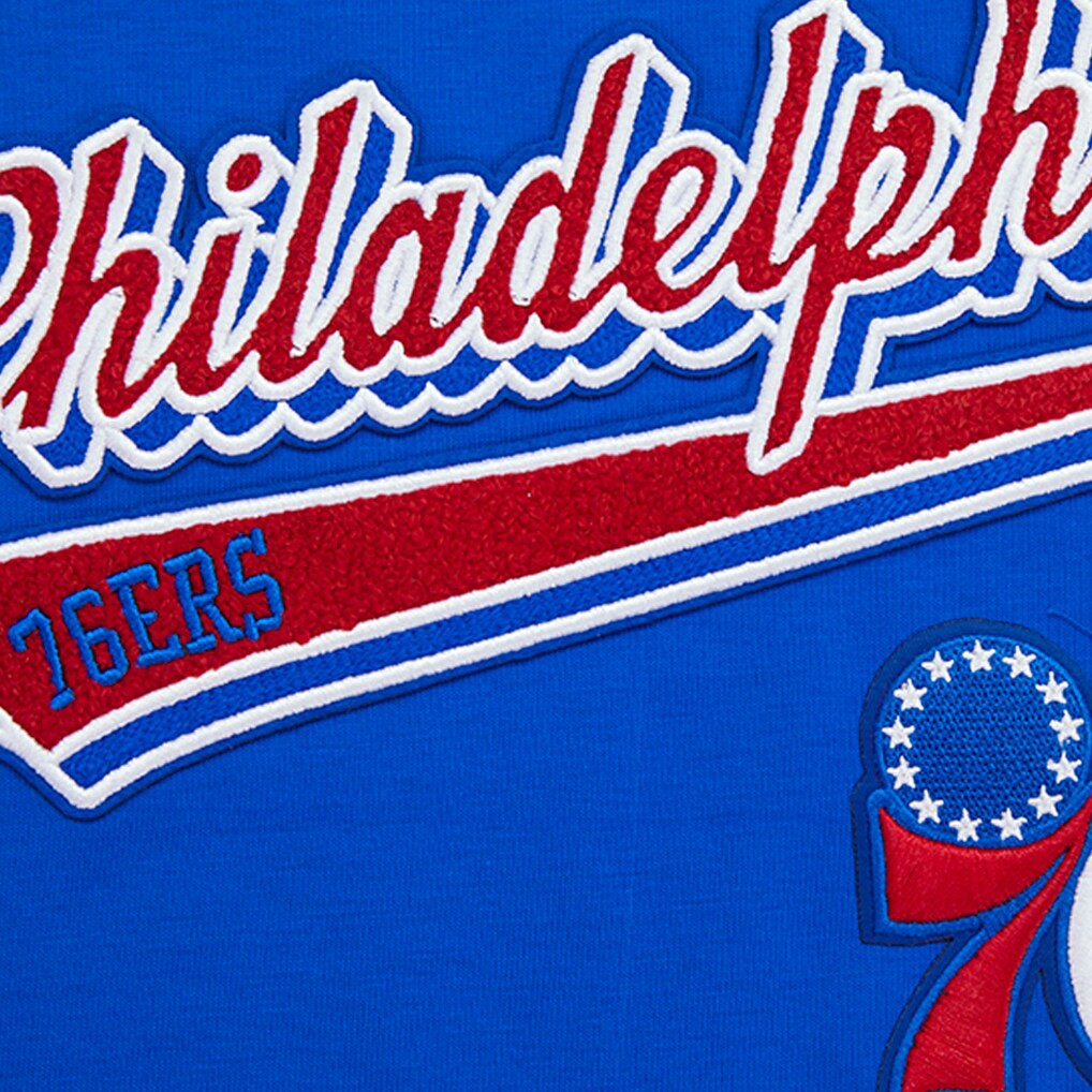 Philadelphia 76ers Pro Standard Women's Script Boyfriend T-Shirt Royal - NBA