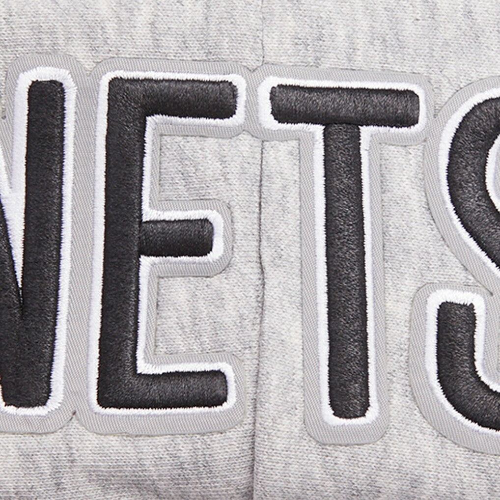 Brooklyn Nets Pro Standard Women's Script Tail Cropped Pullover Hoodie Heather Gray - NBA
