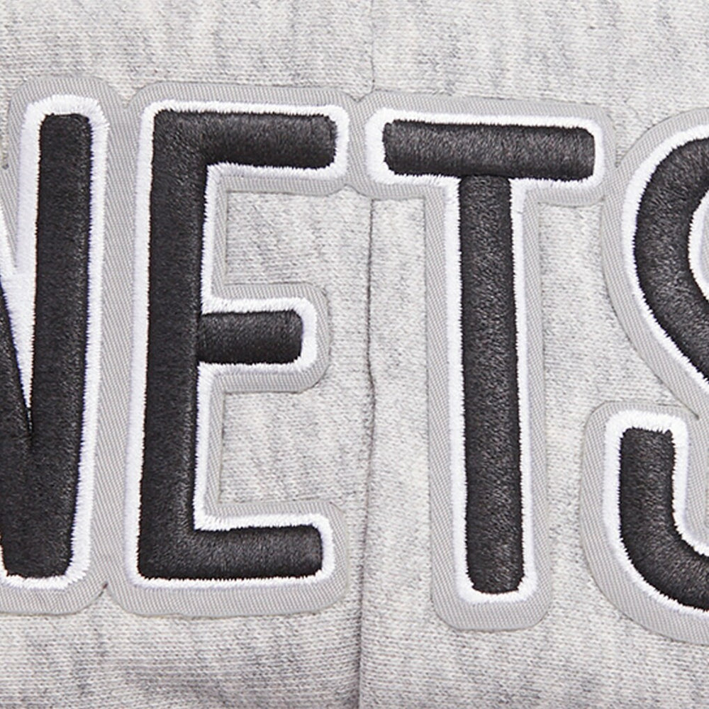 Brooklyn Nets Pro Standard Women's Script Tail Cropped Pullover Hoodie Heather Gray - NBA