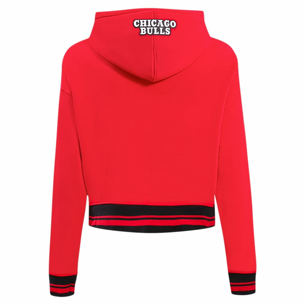 Chicago Bulls Pro Standard Women's Script Tail Cropped Pullover Hoodie Red - NBA