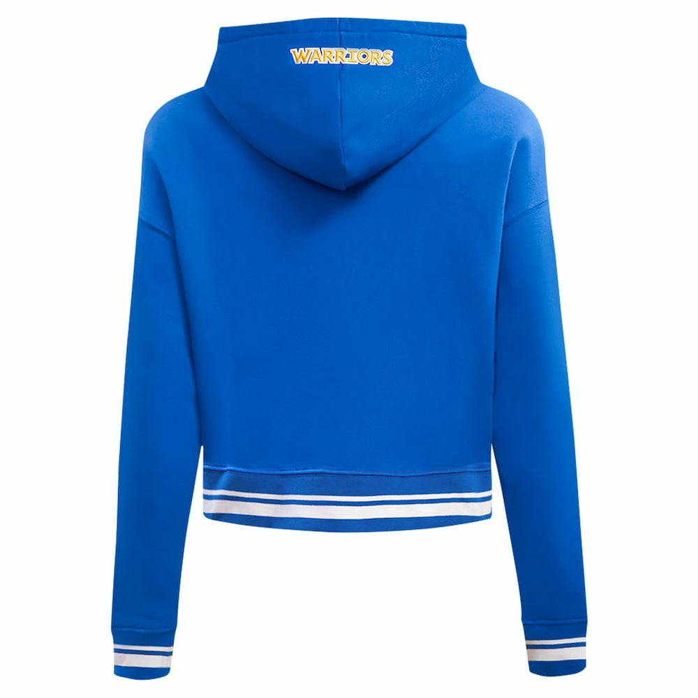 Golden State Warriors Pro Standard Women's Script Tail Cropped Pullover Hoodie Royal - NBA
