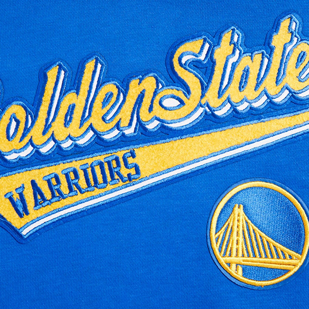 Golden State Warriors Pro Standard Women's Script Tail Cropped Pullover Hoodie Royal - NBA