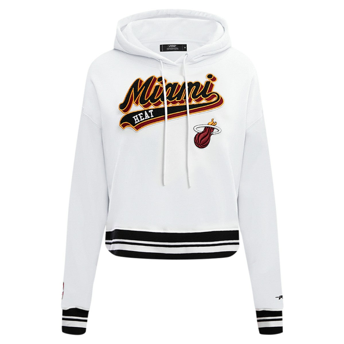 Miami Heat Pro Standard Women's Script Tail Cropped Pullover Hoodie White - NBA