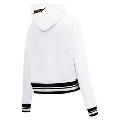 Miami Heat Pro Standard Women's Script Tail Cropped Pullover Hoodie White - NBA