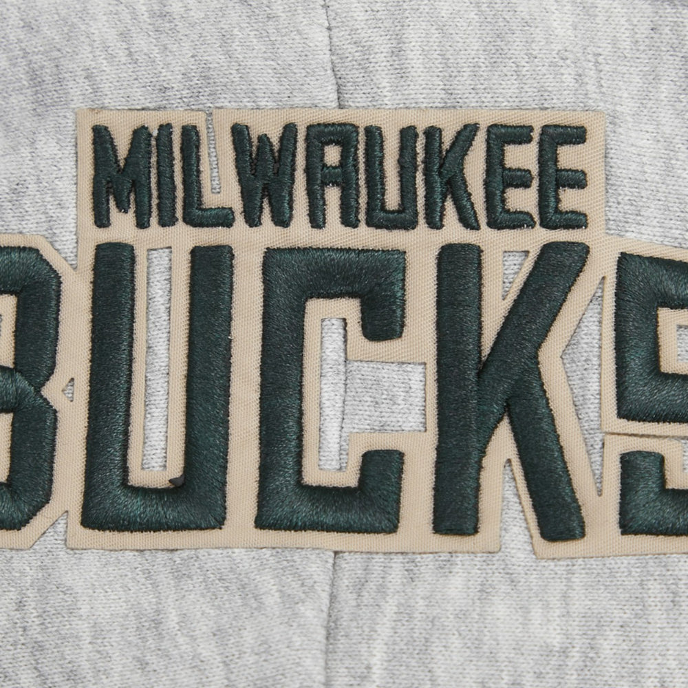 Milwaukee Bucks Pro Standard Women's Script Tail Cropped Pullover Hoodie Heather Gray - NBA
