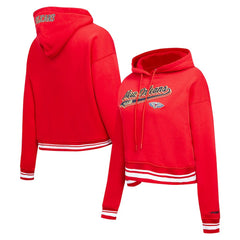 New Orleans Pelicans Pro Standard Women's Script Tail Cropped Pullover Hoodie Red - NBA