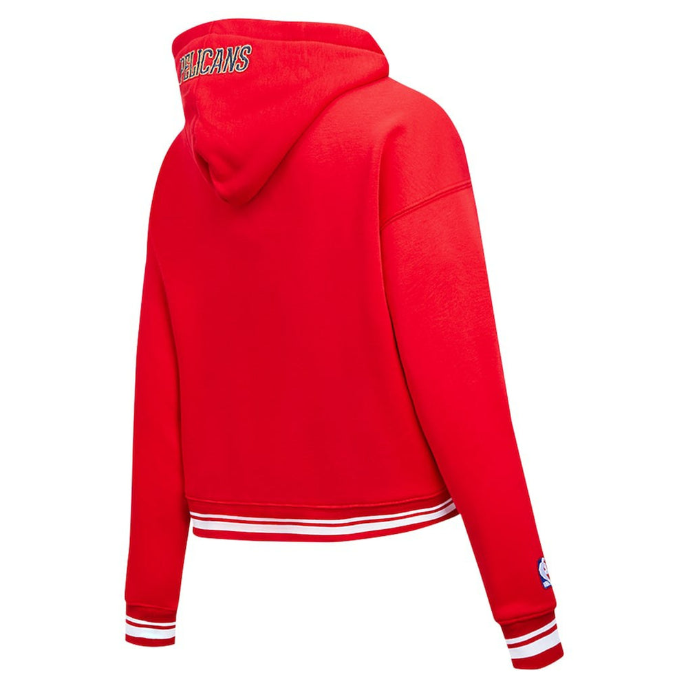 New Orleans Pelicans Pro Standard Women's Script Tail Cropped Pullover Hoodie Red - NBA